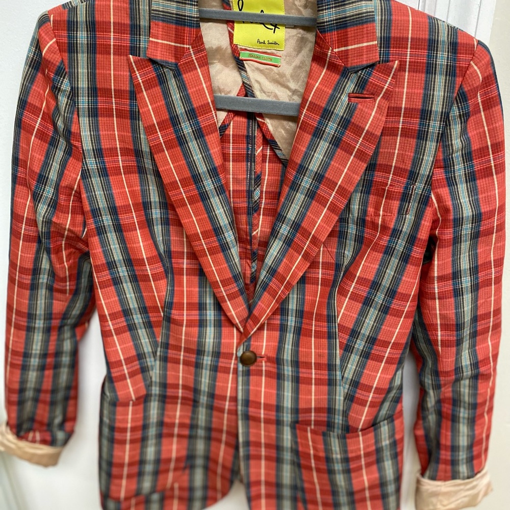 Paul Smith single button plaid blazer